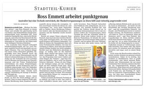 Ein Artikel über Ross Emmetts Technik zur Lösung von Muskelverspannungen. Foto zeigt ihn rechts.