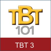 Das Bild zeigt ein TBT-101-Logo in Gelb mit rotem Hintergrund und Text "TBT 3" darunter.