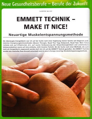 Neue Gesundheitstechniken: EMMETT Technik – Muskelentspannung durch einfache, nicht-invasive Methode.