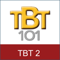 Das Bild zeigt das gelbe Logo "TBT 101" und unten in einem roten Feld steht "TBT 2".